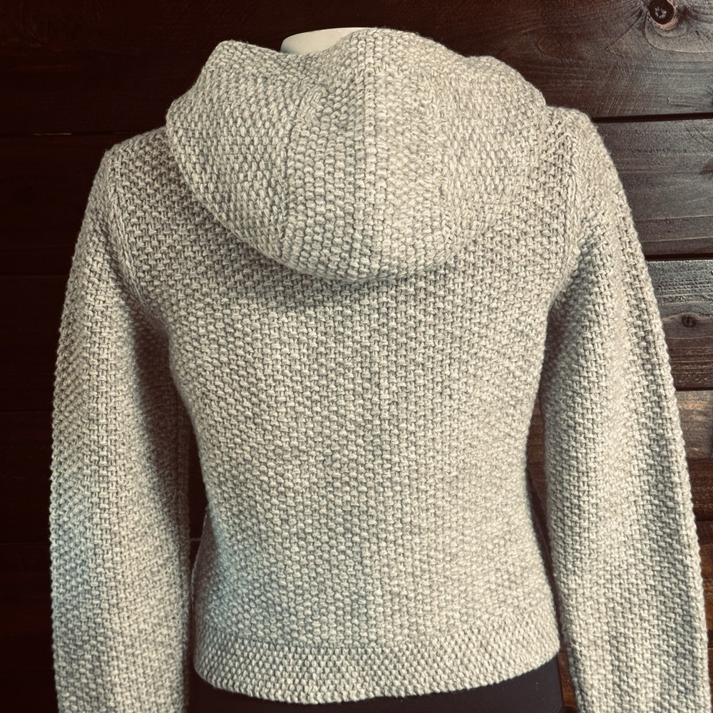 Vintage Womens XS Patagonia Lambs Wool Chunky Knit Tan Zip Up Sweater Chest 36" - Picture 6 of 11